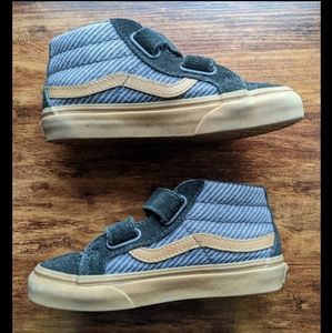 VANS high top Velcro grey black brown sneakers toddler 12